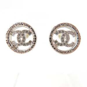 Chanel Cc Logo Circle Earrings Silver- #256923C12B